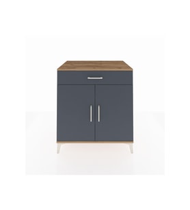 Kronos Şifonyer 2 Raflı Tek Çekmeceli 2 Kapaklı 88x59x96 Çam-Antrasit