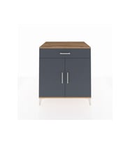 Kronos Şifonyer 2 Raflı Tek Çekmeceli 2 Kapaklı 88x59x96 Çam-Antrasit