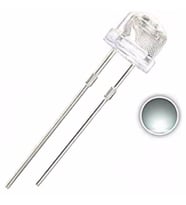 5 Adet - Beyaz Mantar Led 4.8mm Şeffaf 