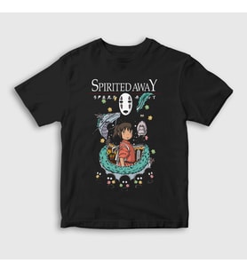 Presmono Unisex Çocuk Siyah Poster Chihiro Spirited Away T-Shirt 544568tt