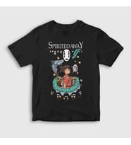 Presmono Unisex Çocuk Siyah Poster Chihiro Spirited Away T-Shirt 544568tt