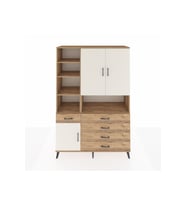 Hyperion Dolap 8 Raflı 5 Çekmeceli 3 Kapaklı 132x44x195 Çam-Aytaşı/Çam