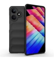 Coverzone ?nfinix Hot 30 ile Uyumlu K?l?f TPU Oyuklu Arka Y�zey Z-Etnik Esnek Silikon Kapak ?nfinix Hot 30 i�in O-tto Prime Silikon K?l?f Siyah