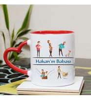 Babalar Günü Hediyesi Kalpli Kupa Bardak (STD)