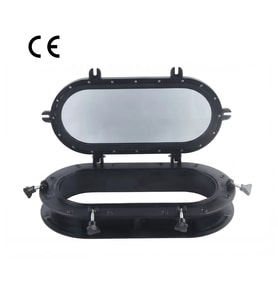 Sealux - Oval Lumboz ABS Plastik Siyah (50x26cm): Füme Temperlenli Cam Estetiği