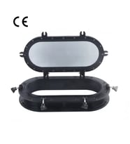 Sealux - Oval Lumboz ABS Plastik Siyah (50x26cm): Füme Temperlenli Cam Estetiği