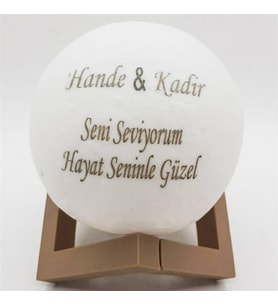 Gifttime Kişiye Özel 3D Ay Mom Sarı Gece Lambası *STAND HEDİYELİ*