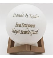 Gifttime Kişiye Özel 3D Ay Mom Sarı Gece Lambası *STAND HEDİYELİ*