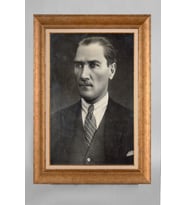 Çerçeveli Paspartulu Atatürk Tablo a12 (Gold)