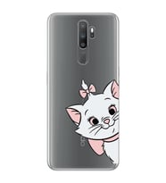 Oppo A5 2020 / A9 2020 Uyumlu Marie Kedicik Desenli Şeffaf Telefon Kılıfı