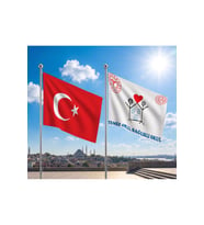 TRY Raşel Kumaş Bayrak ve Türkiye Cumhuriyeti Alpaka Kumaş Bayrak 2'li set 70x105