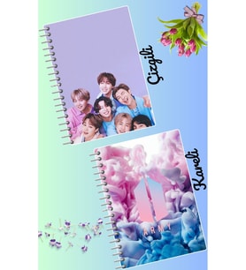 Bts jin jimin v jungkook suga defter seti 2 adet A4 boyutu 21*30 çizgili + kareli 60 syf