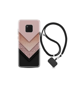 Huawei Mate 20 Pro Kılıf Desenli Silikon Boyun Askılı Great Marble 1405