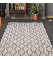 Makine Kaymaz Yıkanabilir Gri Geometrik Triko Salon Halısı Mutfak Halısı Koridor Halısı Yolluk 9963N