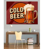 Soğuk Bira Bardağı "Cold Beer" Dekoratif Kanvas - Mdf Ahşap Tablo