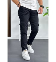 Erkek Yan Cepli Kargo Pantolon Siyah Edw184