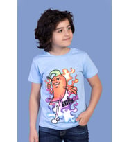 Toontoy Erkek Çocuk Acı Biber Baskılı Tişört (Mavi)