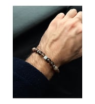 Erkek - Şık Tasarım Dumanlı Kuvars Doğal Taş Bileklik  Handcrafted