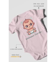 Sakinleşmem Ücretlidir Baskılı Bebek Zıbını – Çıtçıtlı Body  %100 Pamuk Kısa Kol (Bebek Pembesi)
