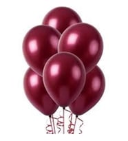 Bordo Metalik Latex Balon 10 Adet