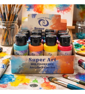 SuperArt Akrilik Boya Seti 12'li 12x50 mL
