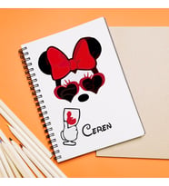 Minnie Mouse Sevgili Çift Tasarımlı Defter Kişiye Özel