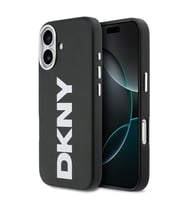 Apple iPhone 17 Uyumlu Kılıf DKNY Orjinal Lisanslı M-safe Şarj Özellikli PU Büyük Dikey Logolu Kapak (Siyah)