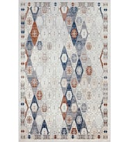 Eliana Home Baskılı, Yıkanabilir Kaymaz Taban Salon Halısı LNA0765 100x150 cm (Gri)