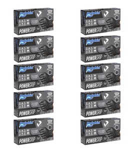 Dolphin Nitril PowerGrip Ekstra Kalın Elmas Dokulu Eldiven Siyah Meidum Orta Boy - 50'li 10 Paket