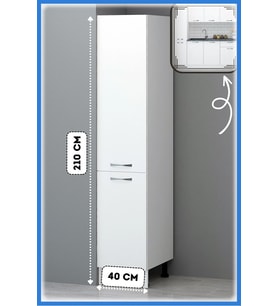 40 cm Beyaz Boy Dolabı Melamin Çok Amaçl Boy Dolabı  Beyaz Kiler Dolabı