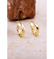 17 Mm Kalın Burgu Altın Kaplama Gümüş Halka Küpe 7045