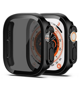 Apple Watch Ultra 49mm Uyumlu Sert PC Kasa ve Privacy Ekran Koruyucu Zore Watch Gard 23 (Siyah)
