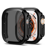 Apple Watch Ultra 49mm Uyumlu Sert PC Kasa ve Privacy Ekran Koruyucu Zore Watch Gard 23 (Siyah)