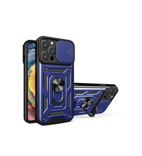 iPhone 16 Pro Max Kılıf Pars Lens Yüzüklü Silikon - Lacivert
