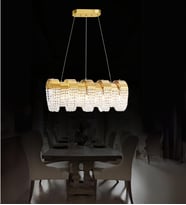 Mirella Yemek Masası Taşlı Avize Zarif Taşlı Avize Modern (Gold)