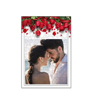 Sevgiliye Hediye - Kırmızı Gül Tasarımlı Fotoğraf Baskılı Puzzle