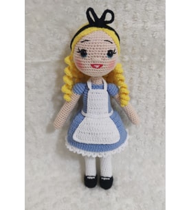 Alice Harikalar Diyarında Bebek Amigurumi Organik Oyuncak