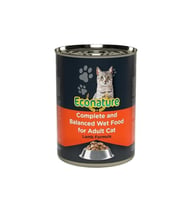 Econature Lamb Kuzu Etli Kedi Konservesi 400 Gr