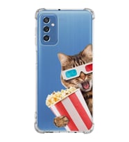 PrintiFy Samsung Galaxy M52 Uyumlu Kedi 1 Baskılı Şeffaf Köşe Korumalı Antişok Kılıf
