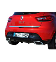 Renault Clio 4 (2012-2016) Egzoz Görünümlü Arka Tampon Eki - Difüzör (Plastik)