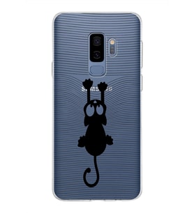 Samsung Galaxy S9 Plus Kapak Mandala Kedi Tasarımlı Şeffaf Silikon Kılıf