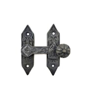 Antika Tarz Dekoratif Pirinç Kapı, Pencere Mandalı - 86x72 mm, Oksit