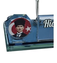 Sentez Atatürk Masa Üstü İsimlik Yeni İş Hediyesi (Gümüş)