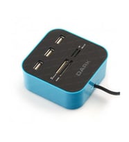 Dark UCR202 USB MicroSD-SD-MMC-M2-MS PRO DUO Kart Okuyuculu USB Çoklayıcı (Mavi)