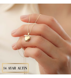 14 Ayar Altın Kalp Kolye