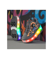 Flames Çocuk Patenli Işıklı Tekerlekli Spor Ayakkabı & Bej Kaykay Ayakkabı 4 Teker