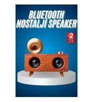 Bluetooth Nostalji Speaker Radyo Gramofon Ahşap Görünümlü Vintage Hoparlör