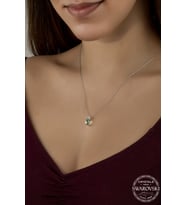 Union Swarovski Crystal Kadın Parlak Drop Gümüş Kolye