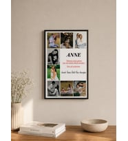Anneye Özel Hediye 8 Fotoğraflı “ANNE” Tasarımlı Kolaj Fotoğraf Çerçevesi