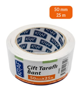 Kraf Çift Taraflı Bant 50mm x 25m 2550G